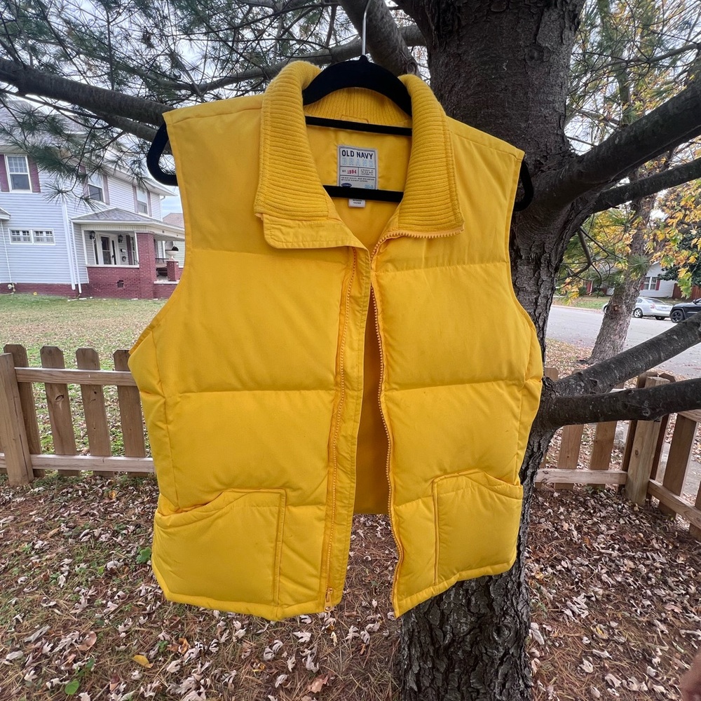 Old Navy Bright Yellow Quilted Vest